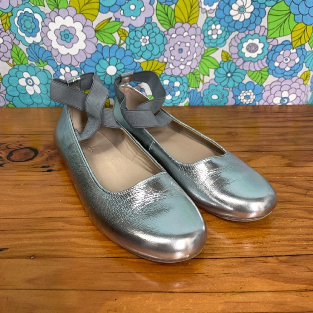 Elephantito Melissa Silver Strappy Ballet Flats  Size:36 (Big Kid Size 5)